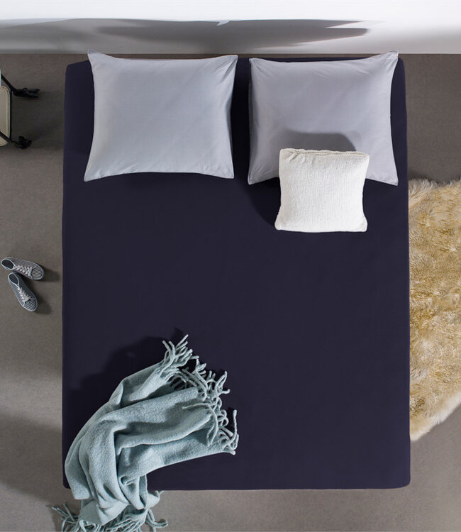 Dubbel Jersey 220 g Hoeslaken Marineblauw 140 x 200/220