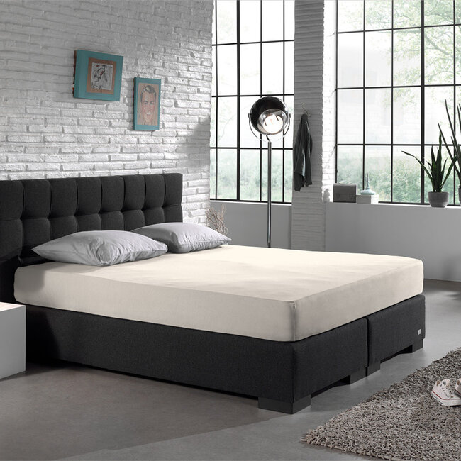 Dubbel jersey 220 g hoeslaken crème 140 x 200/220