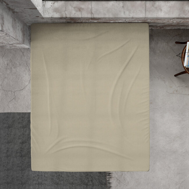 Premium flanellen hoeslaken taupe 160 x 200/210