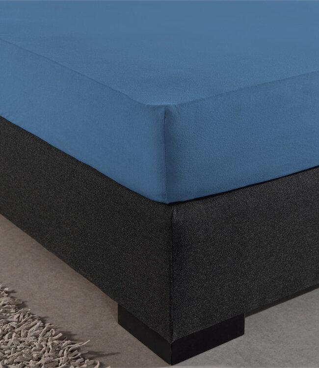 Dubbel jersey 220 gr. hoeslaken blauw 140 x 200/220