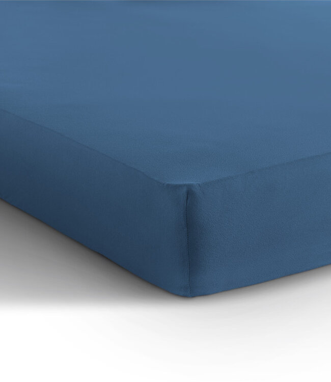 Dubbel jersey 220 gr. hoeslaken blauw 140 x 200/220