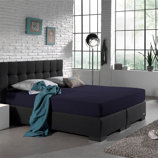 Dubbel Jersey 220 g Hoeslaken Marineblauw 140 x 200/220