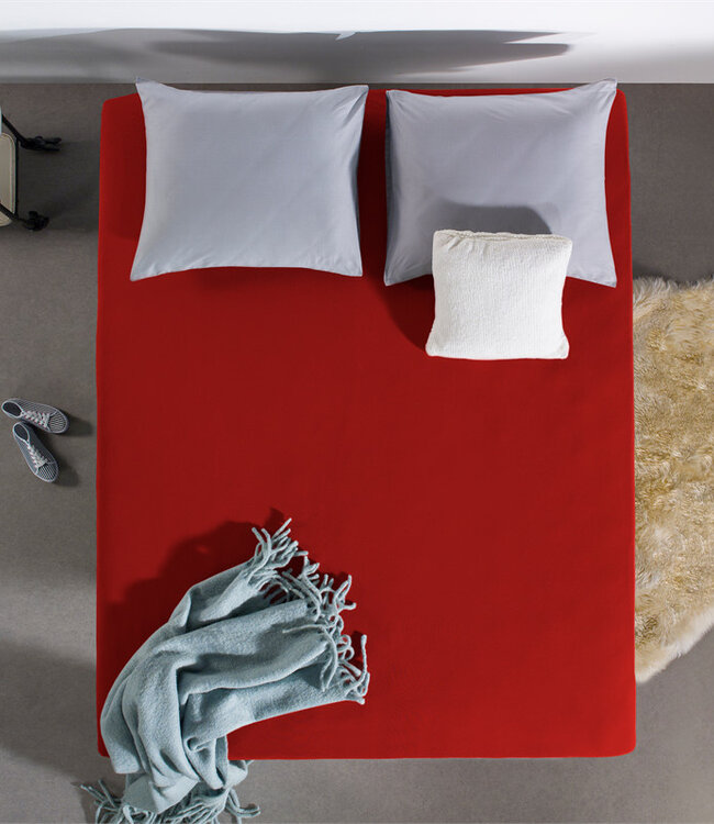 Dubbel jersey 220 g hoeslaken rood 140 x 200/220