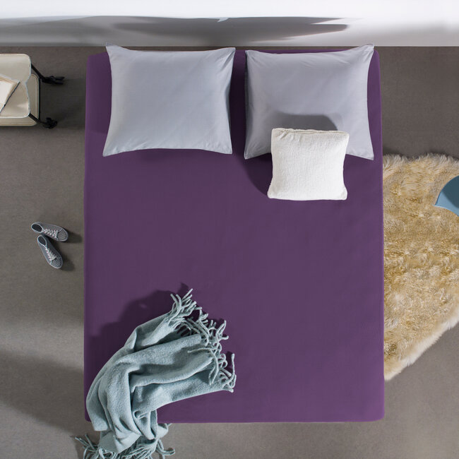 Enkel Jersey 135 gr. Hoeslaken Paars 80/100 x 200