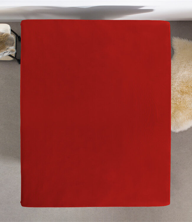 Dubbel jersey 220 g hoeslaken rood 140 x 200/220
