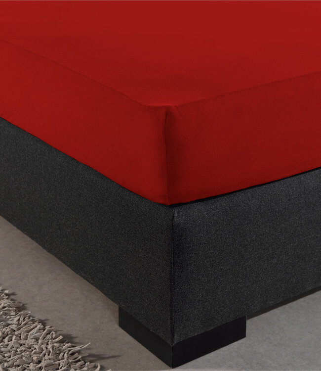 Dubbel jersey 220 g hoeslaken rood 140 x 200/220