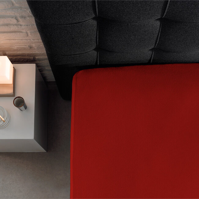 Dubbel jersey 220 g hoeslaken rood 140 x 200/220