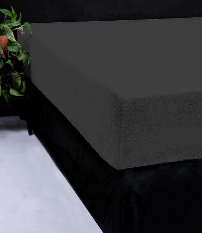 Teddy hoeslaken antraciet 140 x 200