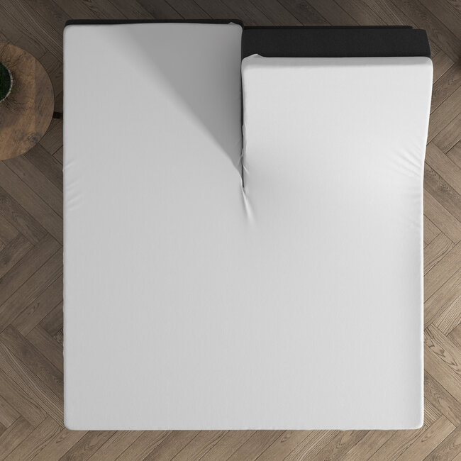 Dubbel Jersey 220 gr. Splittopper Hoeslaken Wit 180 x 200/220