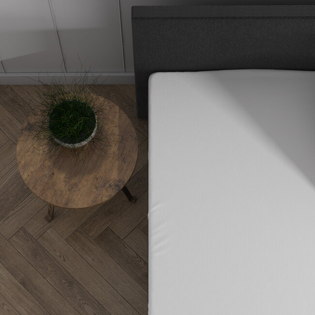 Dubbel Jersey 220 gr. Splittopper Hoeslaken Wit 180 x 200/220