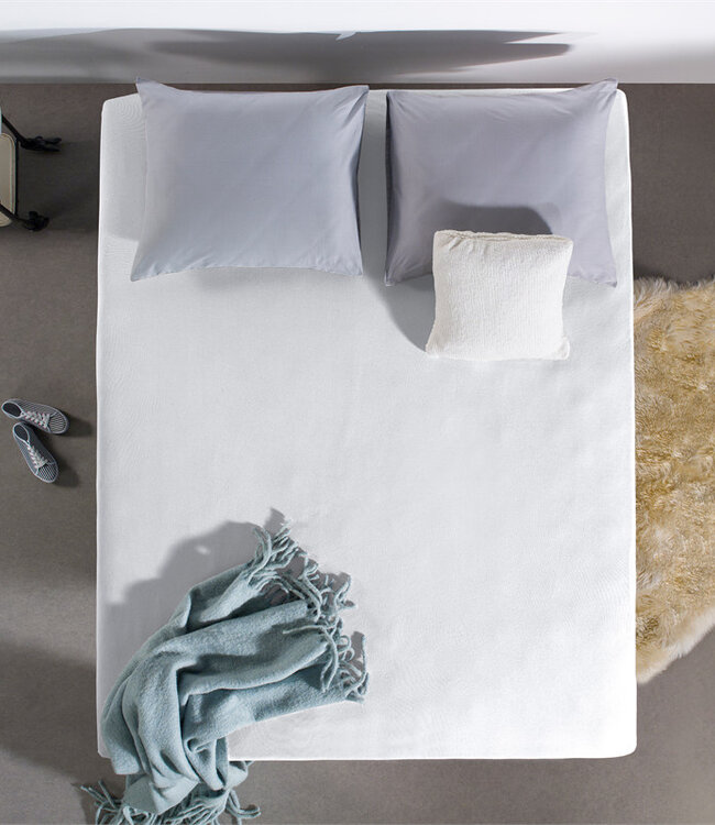 Dubbel jersey 220 g hoeslaken wit 80/100 x 220