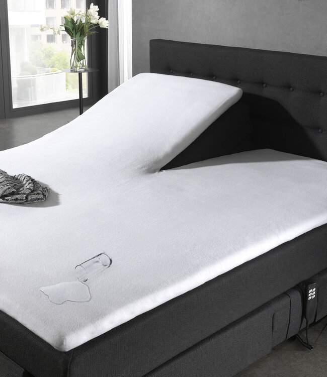 Waterdichte molton matrasbeschermer / incontinentie-splittopper hoeslaken 160 x 220