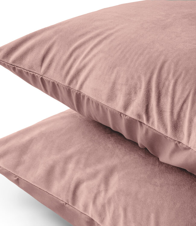 Velours kussenslopen set van 2 oudroze 60 x 70 cm