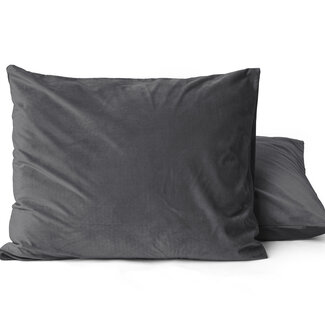 Sleeptime Fluwelen 2-in-1 kussenslopen antraciet