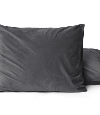 Sleeptime Fluwelen 2-in-1 kussenslopen antraciet