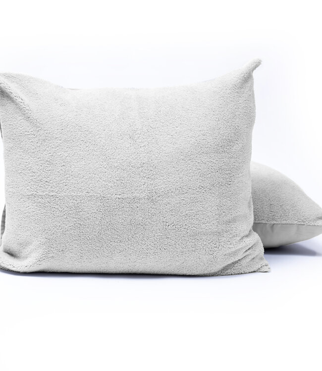 Teddy kussenslopen 2 stuks grijs 60 x 70 cm
