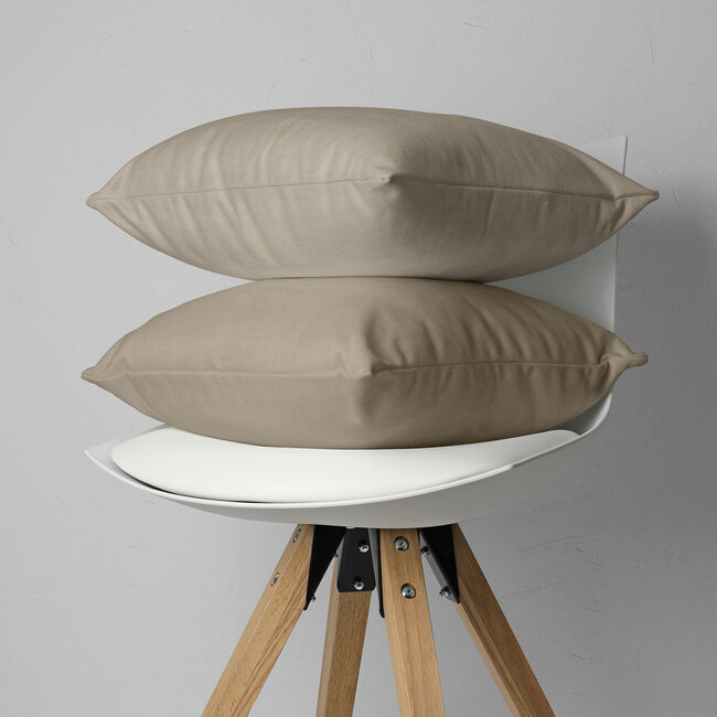 Flanellen 2-in-1 kussenslopen taupe