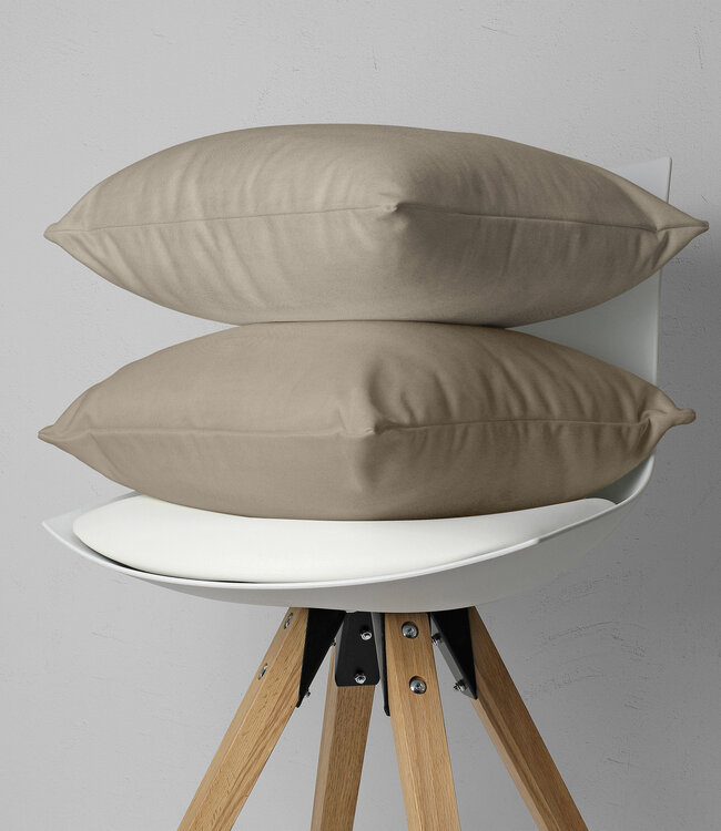 Flanellen 2-in-1 kussenslopen taupe