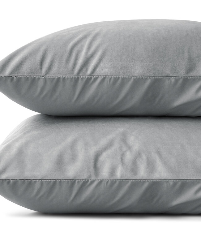 Fluwelen 2-in-1 kussenslopen grijs