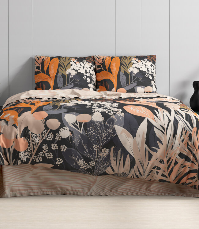 Mystieke tuin Zwart 200X200/220 + 2 x kussenslopen 60x70