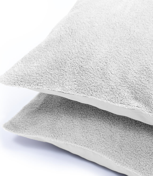 Teddy kussenslopen 2 stuks grijs 60 x 70 cm