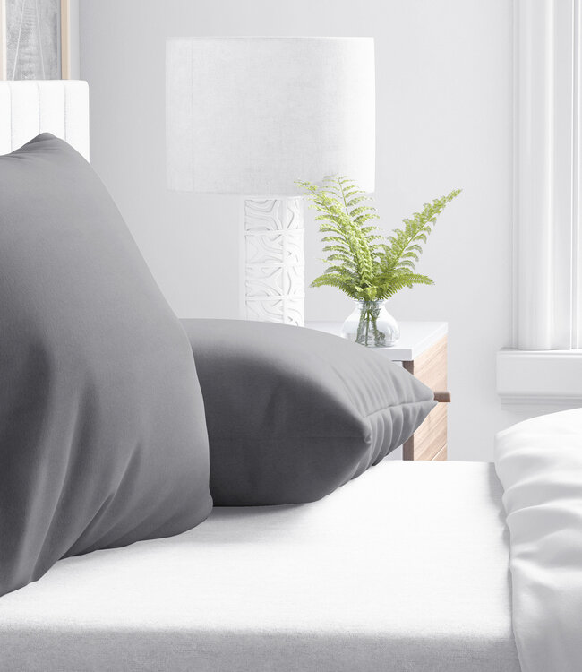 Flanellen 2-in-1 kussenslopen antraciet