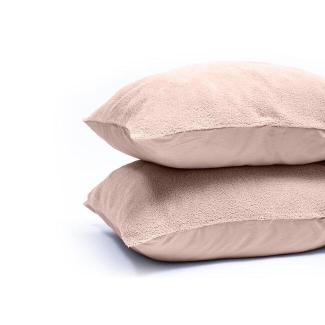 Teddy kussenslopen set van 2 roze 60 x 70 cm