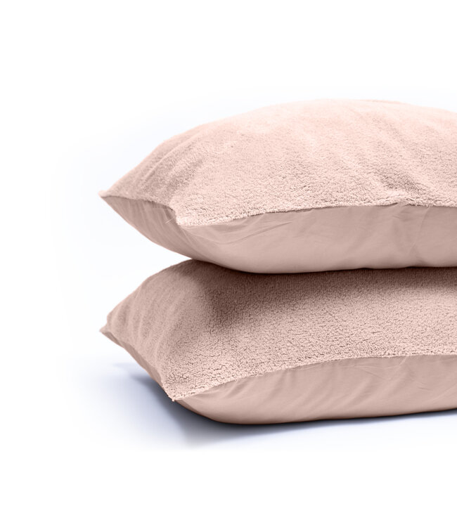 Teddy kussenslopen set van 2 roze 60 x 70 cm