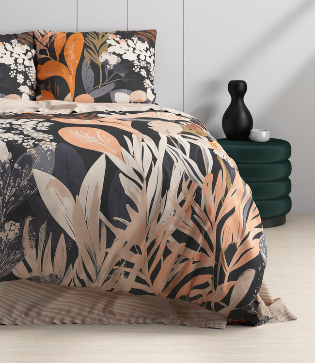 Mystieke tuin zwart 240x200/220 + 2 x kussenslopen 60x70