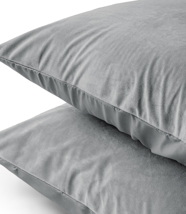 Fluwelen 2-in-1 kussenslopen grijs