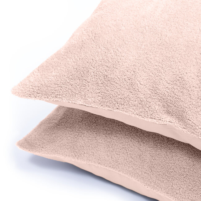Teddy kussenslopen set van 2 roze 60 x 70 cm