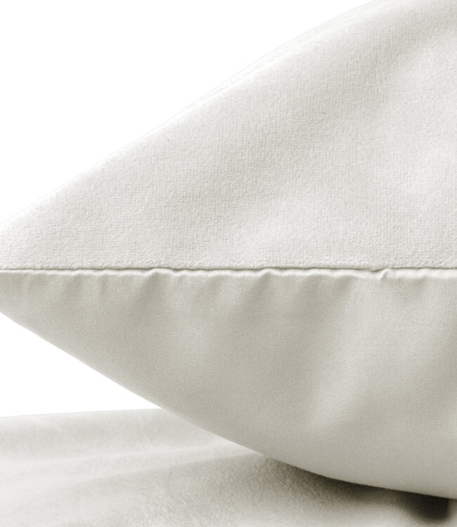 Velours 2-in-1 kussenslopen crème
