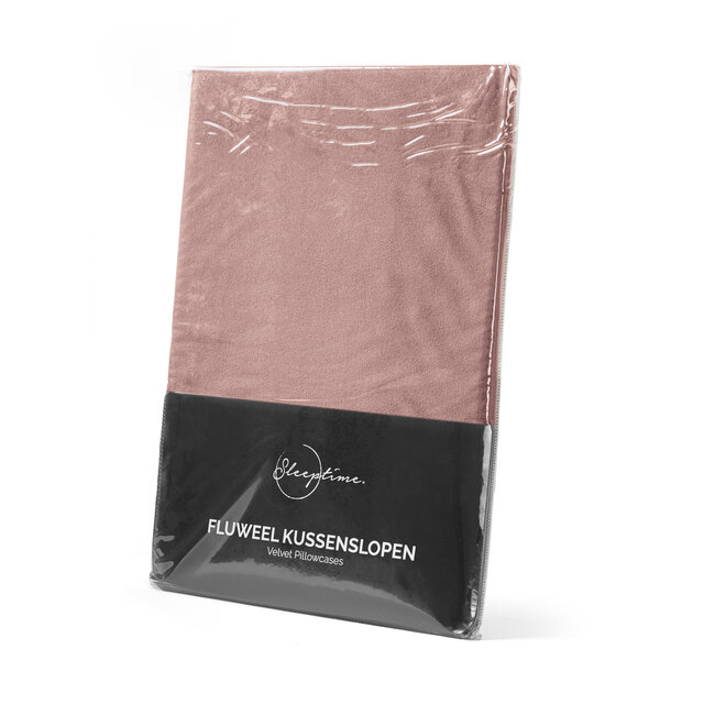 Velours kussenslopen set van 2 oudroze 60 x 70 cm