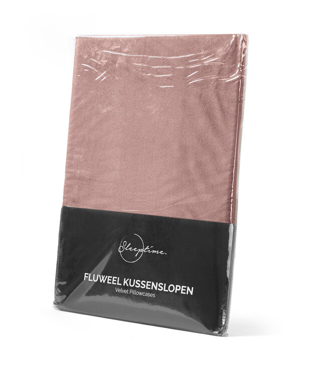 Velours kussenslopen set van 2 oudroze 60 x 70 cm