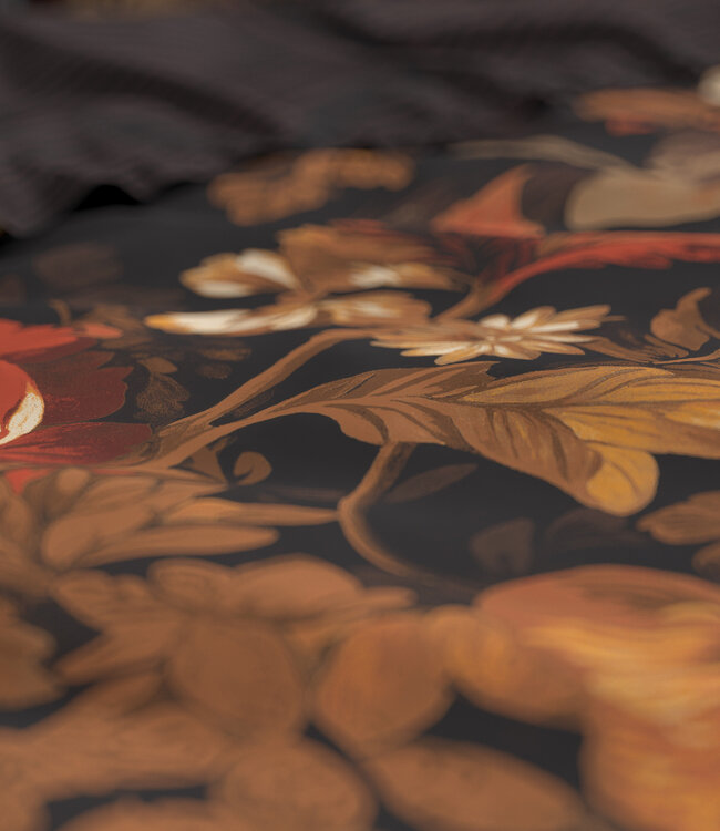 Art bloemen bruin 200x200/220 + 2 x kussenslopen 60x70