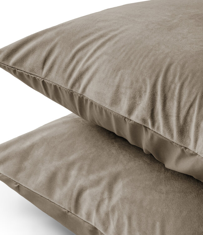 Fluweel 2-in-1 kussenslopen taupe
