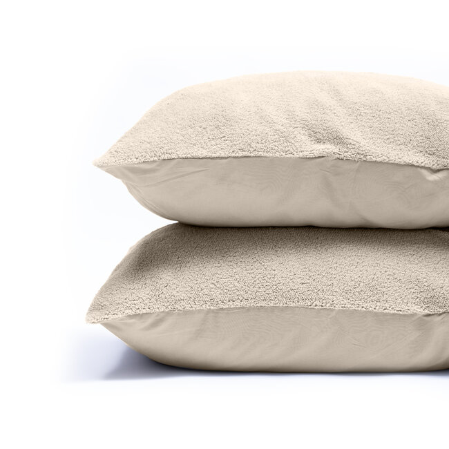 Teddy kussenslopen 2-pack crème 60 x 70