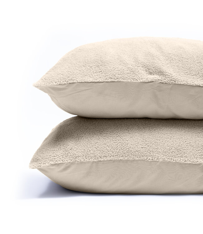Teddy kussenslopen 2-pack crème 60 x 70