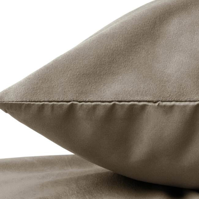 Fluweel 2-in-1 kussenslopen taupe