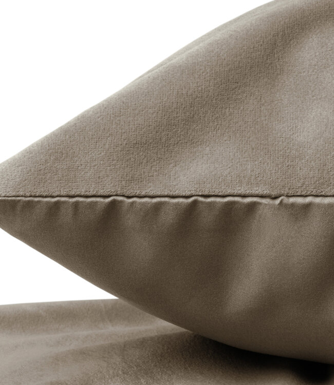 Fluweel 2-in-1 kussenslopen taupe