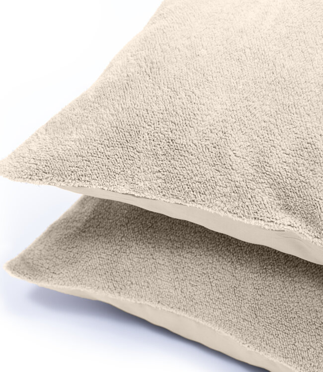 Teddy kussenslopen 2-pack crème 60 x 70