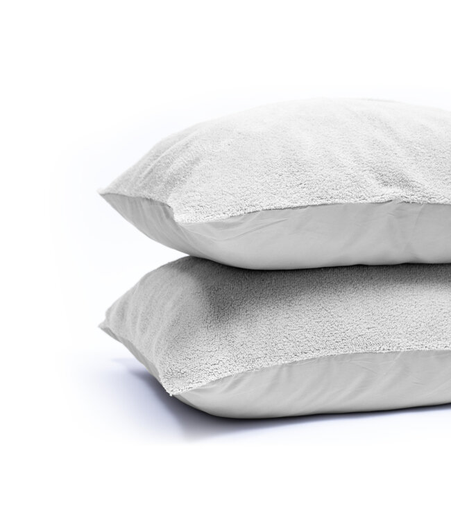 Teddy kussenslopen 2 stuks grijs 60 x 70 cm