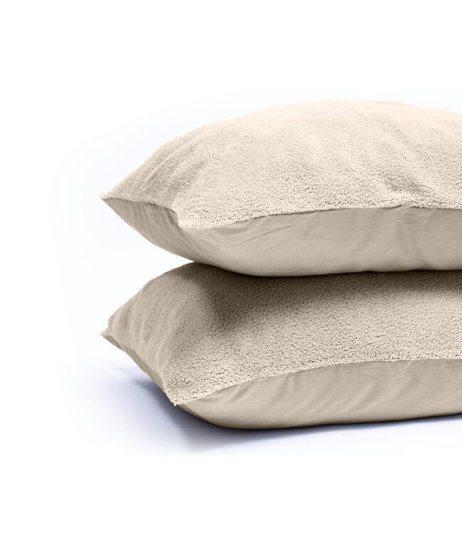 Teddy kussenslopen 2-pack crème 60 x 70