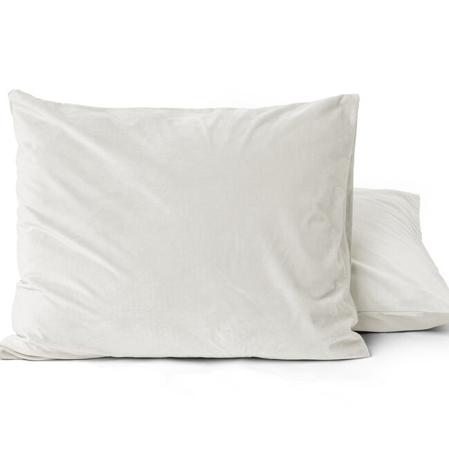 Velours 2-in-1 kussenslopen crème