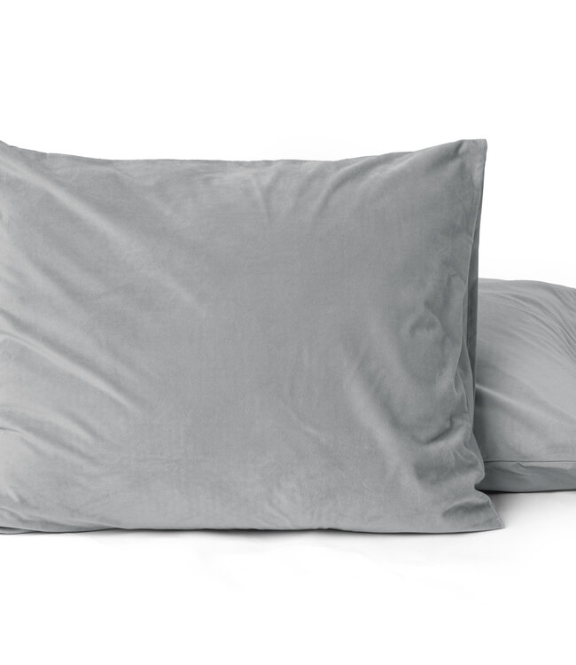 Fluwelen 2-in-1 kussenslopen grijs