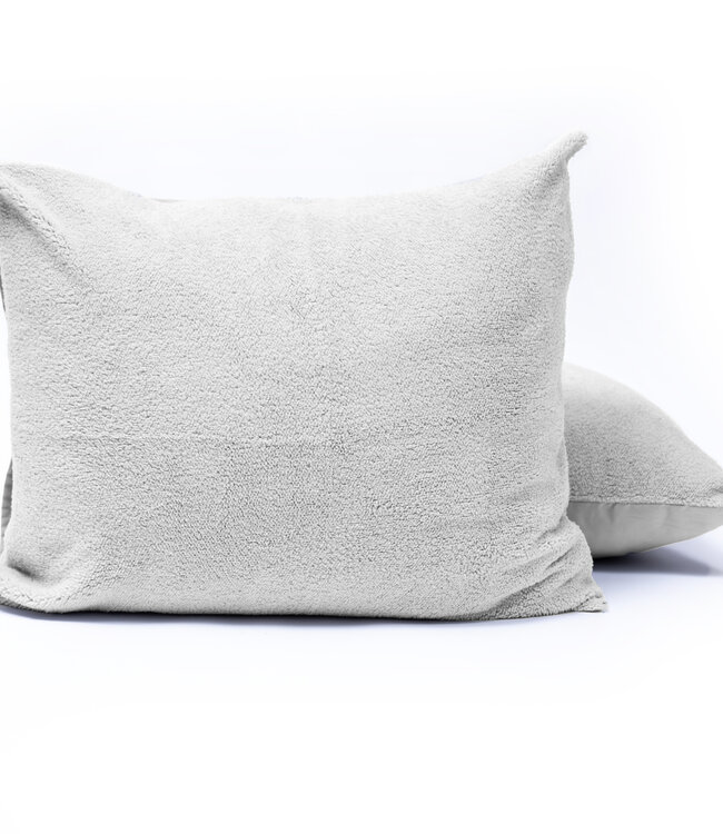 Teddy kussenslopen 2 stuks grijs 60 x 70 cm