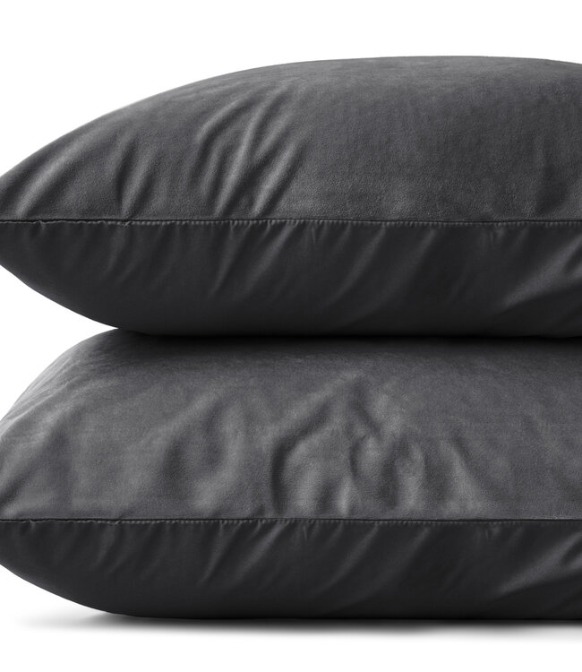Fluwelen 2-in-1 kussenslopen antraciet