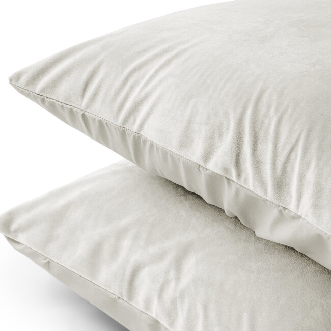 Velours 2-in-1 kussenslopen crème