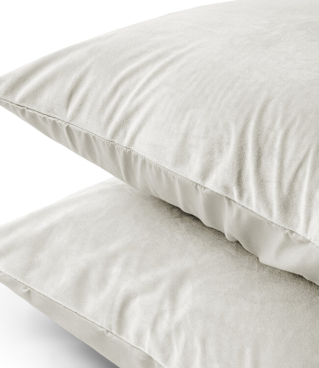 Velours 2-in-1 kussenslopen crème