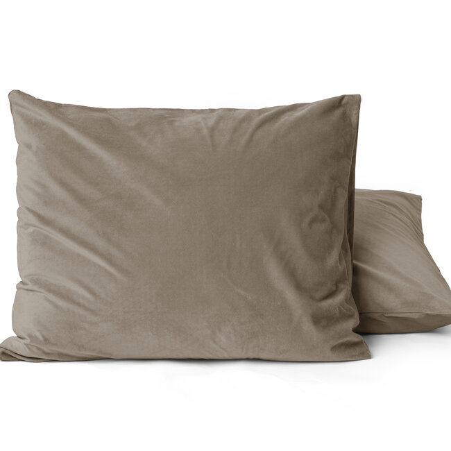 Fluweel 2-in-1 kussenslopen taupe
